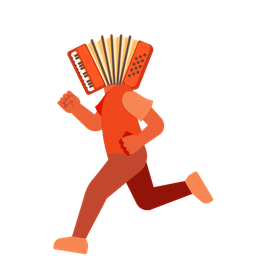 Accordion and Running shoe