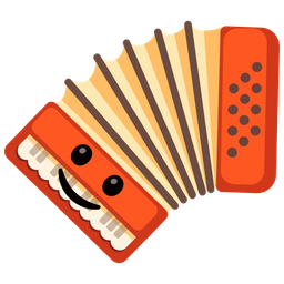 Accordion and Slightly smiling face