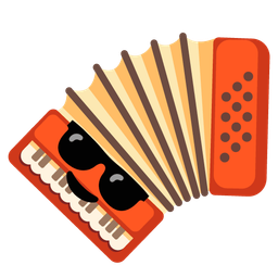 Accordion and Smiling face with sunglasses