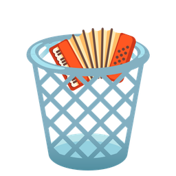 Accordion and Wastebasket