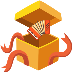 Accordion and Wrapped gift