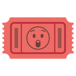 admission tickets and astonished face