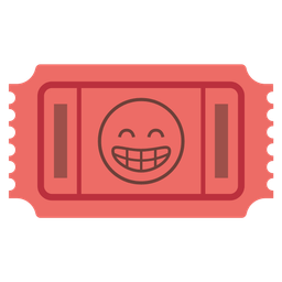 Admission tickets and Beaming face with smiling eyes