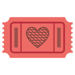 admission tickets and brown heart