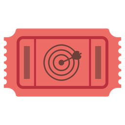 admission tickets and bullseye