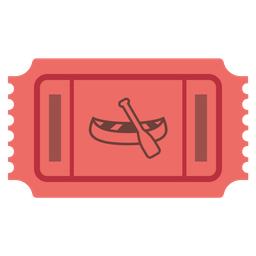 admission tickets and canoe