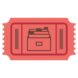 admission tickets and card file box