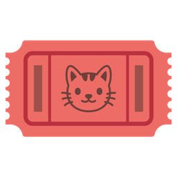 admission tickets and cat face