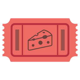 admission tickets and cheese wedge