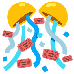 admission tickets and confetti ball