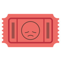 admission tickets and disappointed face
