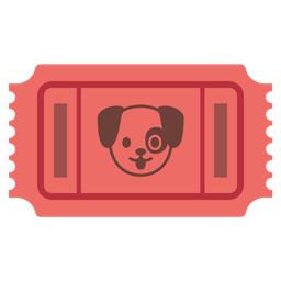 admission tickets and dog face