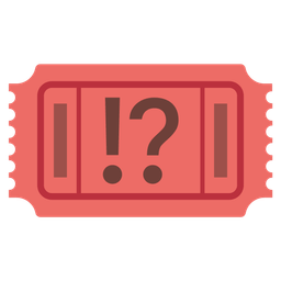 admission tickets and exclamation question mark