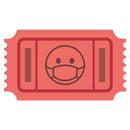 admission tickets and face with medical mask