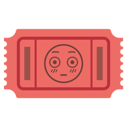 admission tickets and flushed face