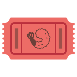 admission tickets and fried shrimp