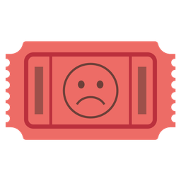 admission tickets and frowning face