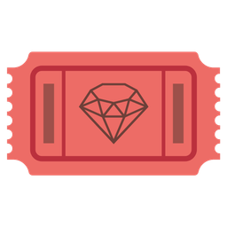admission tickets and gem stone