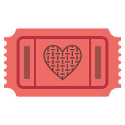 admission tickets and grey heart