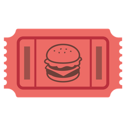 admission tickets and hamburger