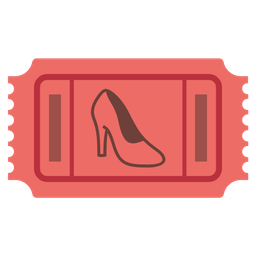 admission tickets and high-heeled shoe