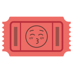 Admission tickets and Kissing face with closed eyes