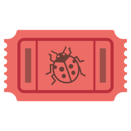 admission tickets and lady beetle