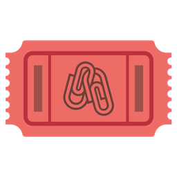 admission tickets and linked paperclips