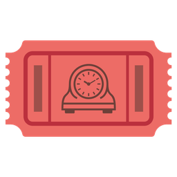 admission tickets and mantelpiece clock