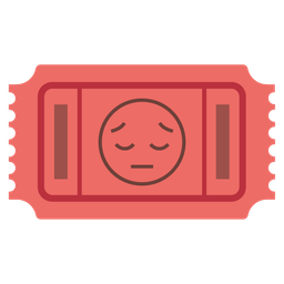 admission tickets and pensive face