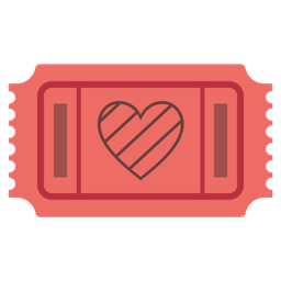 admission tickets and pink heart