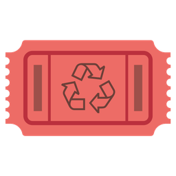 admission tickets and recycling symbol