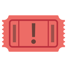 admission tickets and red exclamation mark