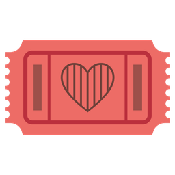 admission tickets and red heart