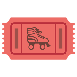 admission tickets and roller skate