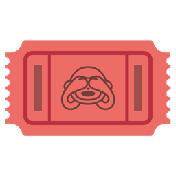 admission tickets and see-no-evil monkey