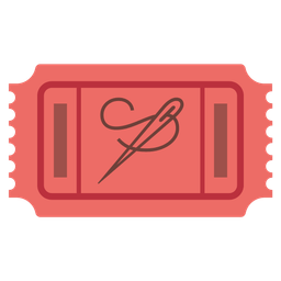 admission tickets and sewing needle