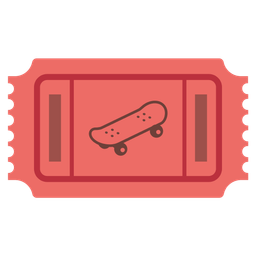 admission tickets and skateboard