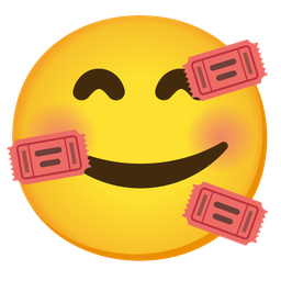 Admission tickets and Smiling face with hearts