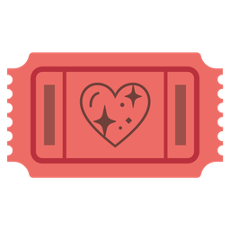 admission tickets and sparkling heart