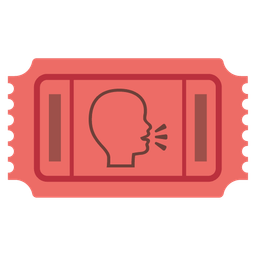 admission tickets and speaking head