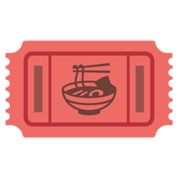 admission tickets and steaming bowl