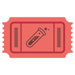 admission tickets and test tube