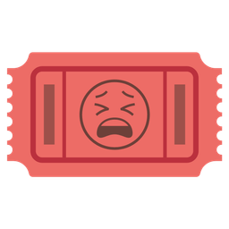 admission tickets and tired face