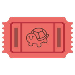 admission tickets and turtle