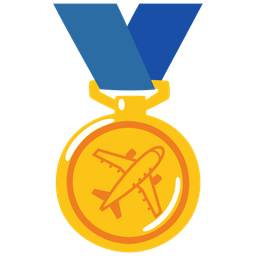 airplane and 1st place medal