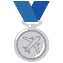 airplane and 2nd place medal