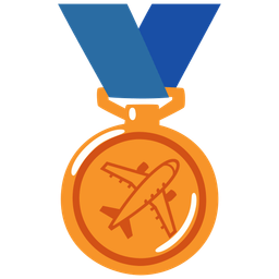 airplane and 3rd place medal