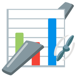 airplane and bar chart
