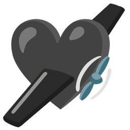 airplane and black heart